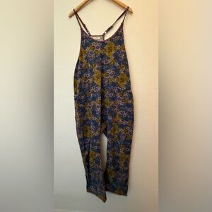 NATURAL LIFE Floral Jumpsuit in Blue and Yellow